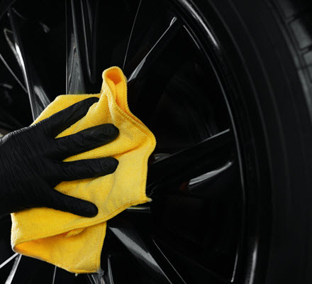 Black Alloy Wheel Cleaning