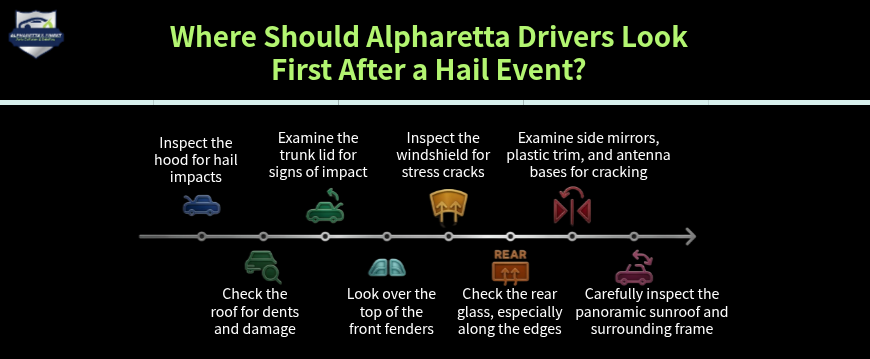 Where Should Alpharetta Drivers Look First After a Hail Event